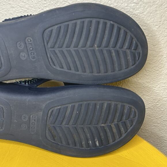 Crocs Monterey Diamante Wedge Sandals Blue Beaded Casual Comfort Boho Women’s 7 - Picture 16 of 16